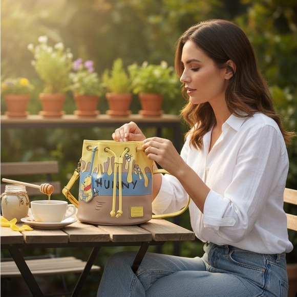 Disney Loungefly Hunny Pot Convertible Backpack Crossbody Bag - Picture 2 of 9